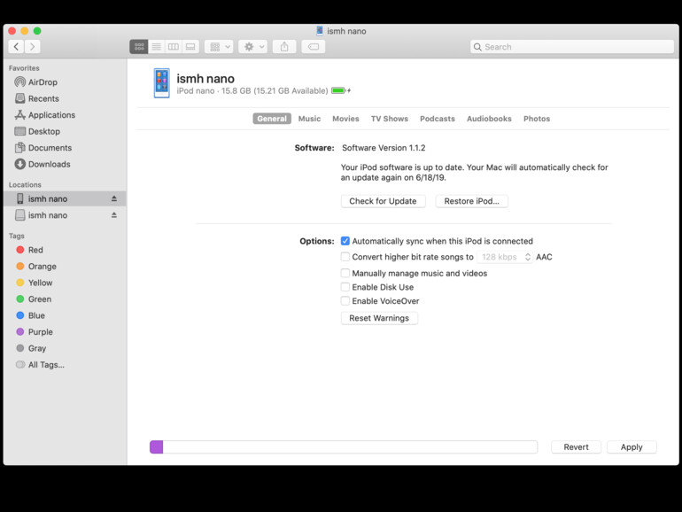 Der Finder kommt zur Rettung bei der Synchronisierung älterer Geräte