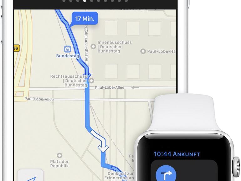 Die Apple Watch kann Wegbeschreibungen von Apple Maps auf das Handgelenk übernehmen.