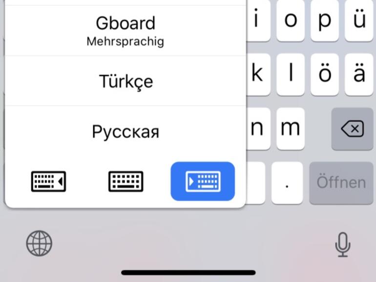 Sie können die Bildschirmtastatur für die Einhand-Bedienung optimieren