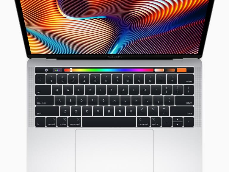 Das neue MacBook Pro mit 13 Zoll und Touch Bar besitzt eine Schmetterlingstastatur der dritten Generation