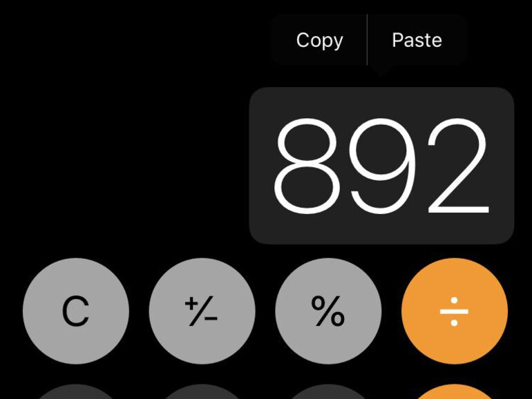 Zahlen im Taschenrechner in die Zwischenablage kopieren