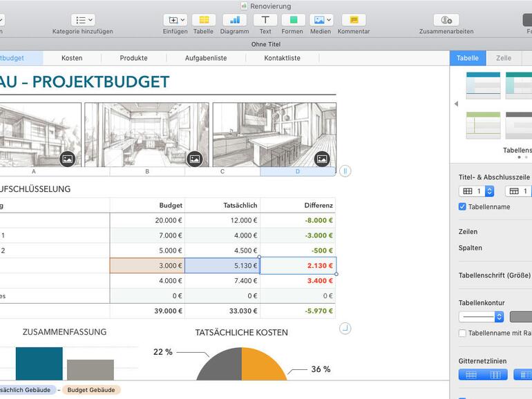 Numbers hilft Ihnen, Daten verständlich und professionell aufzubereiten.