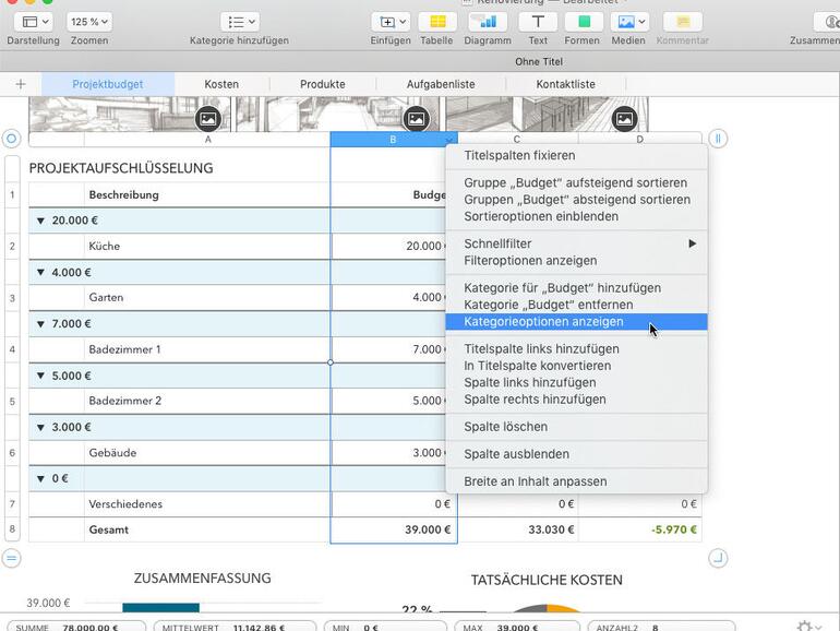 Kategorien bieten ein elegante Möglichkeit, Daten optional zusammenzufassen.