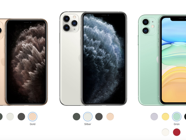 Die neue iPhone-Familie, deren kommender Bestseller rechts durch das iPhone 11 vertreten wird.