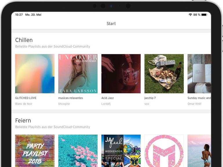 Soundcloud auf dem iPad