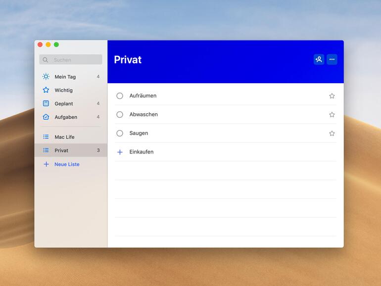 Eine klassische Aufgabenverwaltung: Microsoft To-Do
