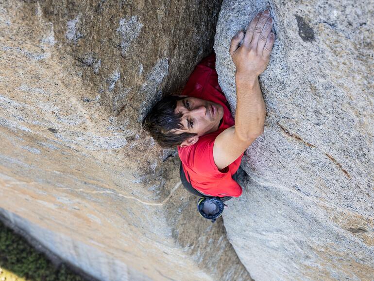 Atemberaubend: ohne jede Sicherung erklimmt Freikletterer Alex Honnold den El Capitan im Yosemite Nationalpark.