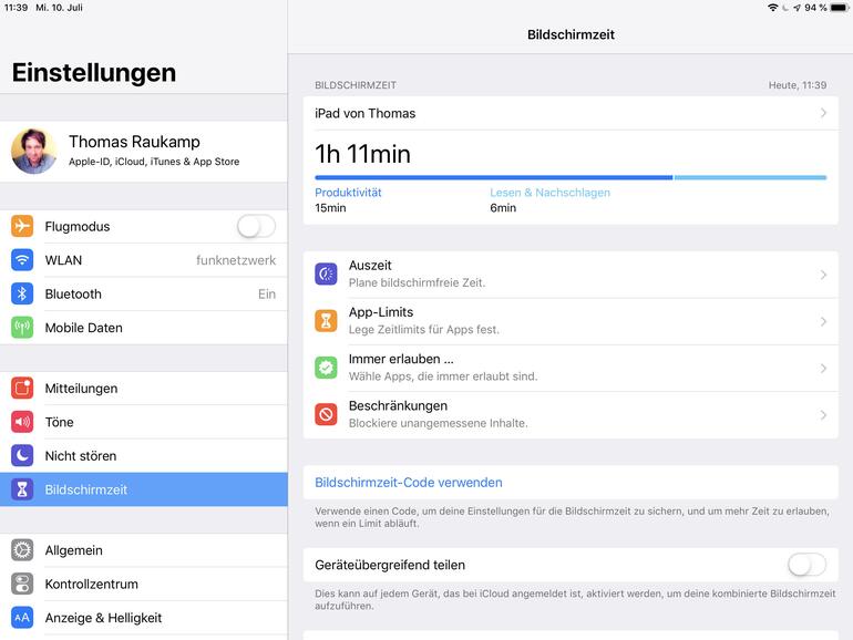 Bildschirmzeit kontrollieren