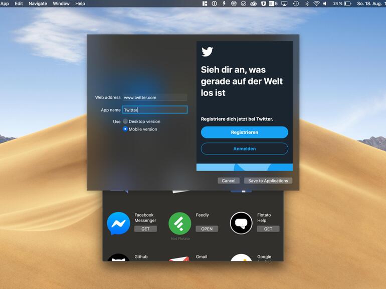 Verwandeln Sie jede Webseite in eine App mit Flotato!