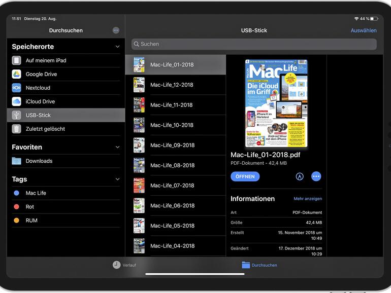 Für ein professionelles Betriebssystem ist eine echte Dateiverwaltung unverzichtbar. iPadOS besitzt eine.