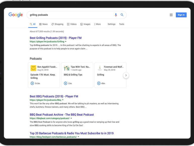 Podcasts lassen sich bald direkt in der Google-Suche abspielen.