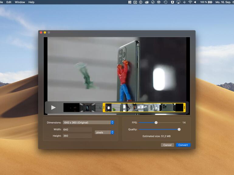 Gifski ist wirklich einfach zu bedienen.