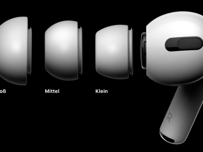 Gummiaufsätze in drei Größen liefert Apple im Paket für 280 Euro mit.