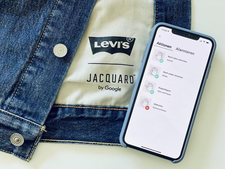Jacke und Smartphone werden über die Jacquard-App miteinander verheiratet. In der App lassen sich die Gesten und Benachrichtigungen konfigurieren.