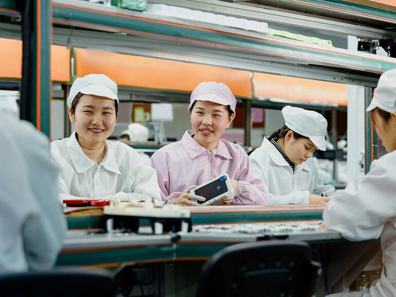 Qualitätskontrolle am Apple-Fließband in China