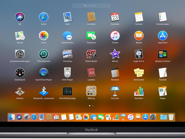 So sieht Launchpad unter macOS aus