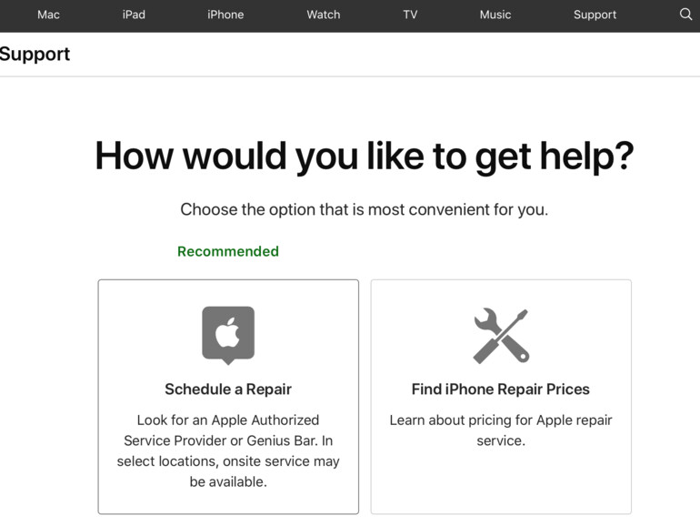 Apple startet in den USA in den ersten sechs Städten einen Vor-Ort-Reparatur-Service.