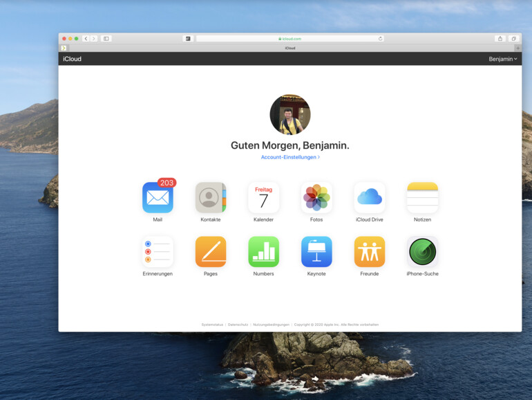 Am Mac bietet iCloud.com mehr Funktionen als auf dem iPhone oder iPad