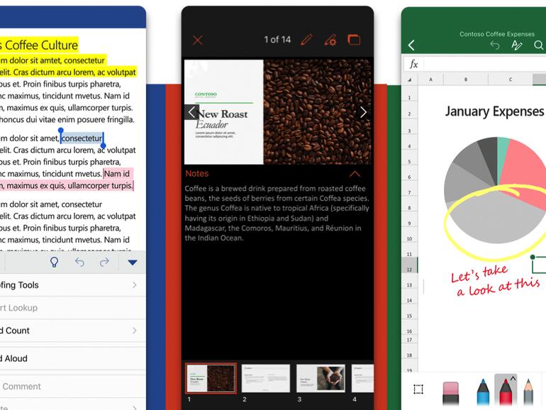 Word, Excel und PowerPoint für iOS wurden von Grund auf neu entwickelt.