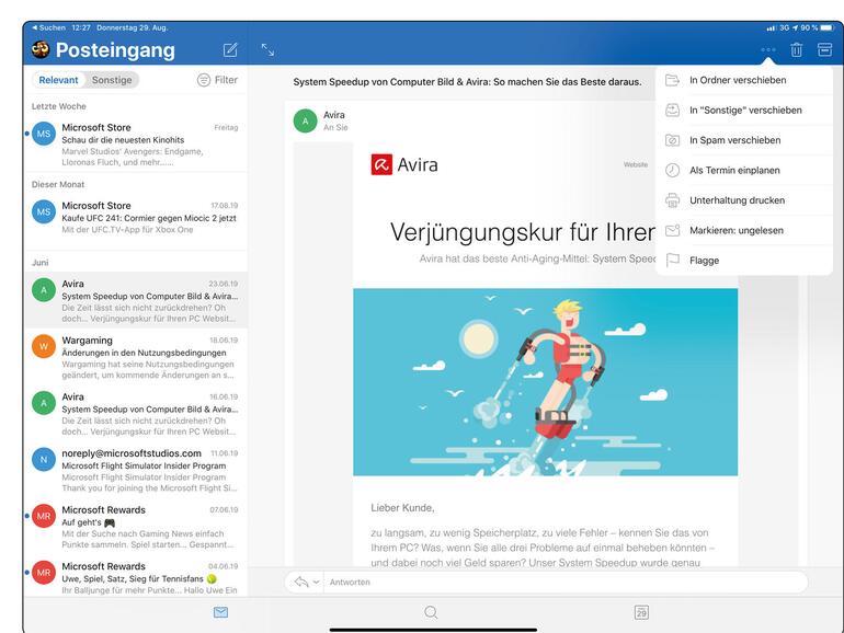 Professionell: Sind Sie beruflich auf den Zugriff auf Microsoft-Exchange-Server angewiesen, kommen Sie um Outlook als Mail-Alternative kaum herum.