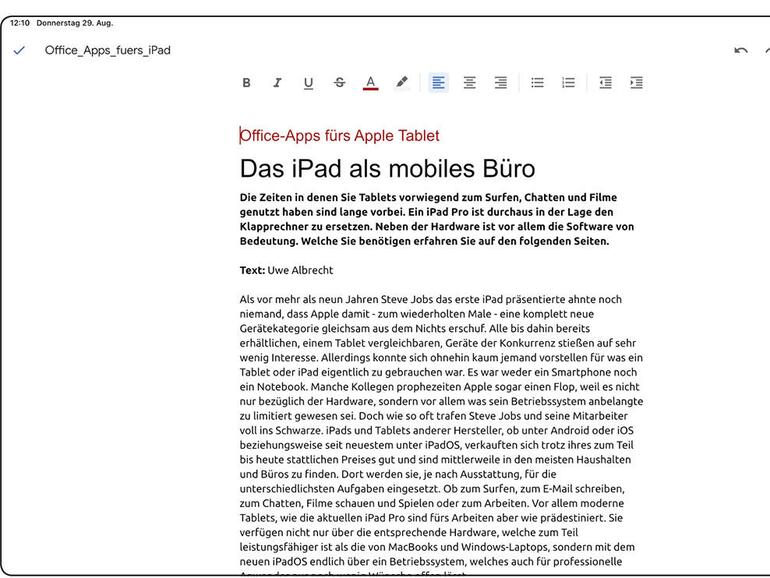 Google Docs ist kostenlos und eine gute Alternative zu MS Office.