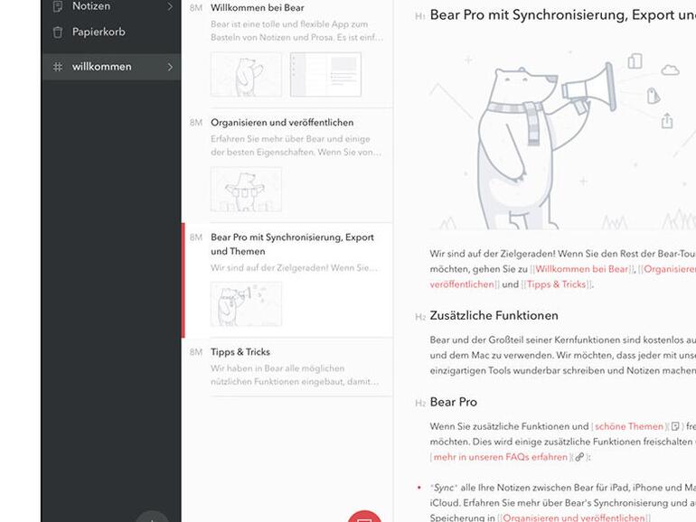 Unser Tipp: Bear eignet sich nicht nur für Notizen, sondern auch für Texte.