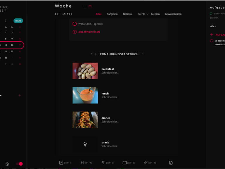 In der Web-Ansicht sind die Option gleich