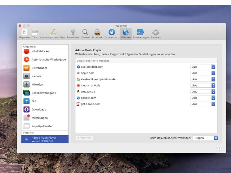 Achten Sie darauf, dass Sie stets die neueste Version des Flash Player nutzen!