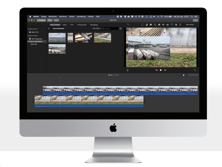 In iMovie lassen sich Videoclips miteinander kombinieren.