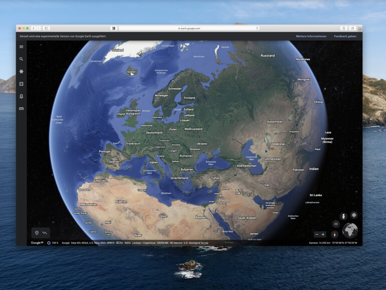 Aktuell funktionier Google Earth als Beta am besten, wenn man es mit einem Thread startet. 