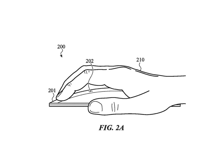 Die im Patent gezeigte neue Maus passt sich der Hand an …