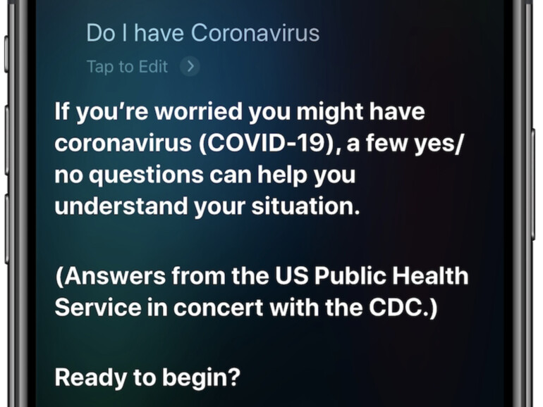So spricht Siri mit US-Nutzern zu Corona