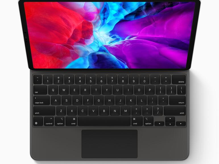 Von oben ähnelt das iPad Pro mit Magic Keyboard einem MacBook.