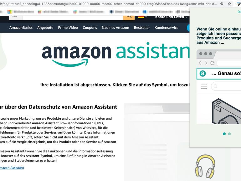 Chrome-Erweiterung Amazon Assistent.