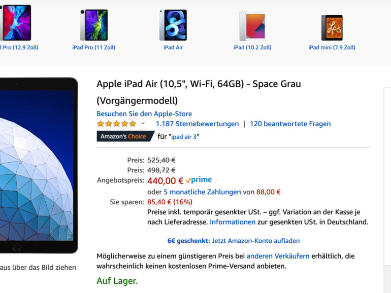 Das iPad Air (2019) gehört zu den heutigen Tagesangeboten.