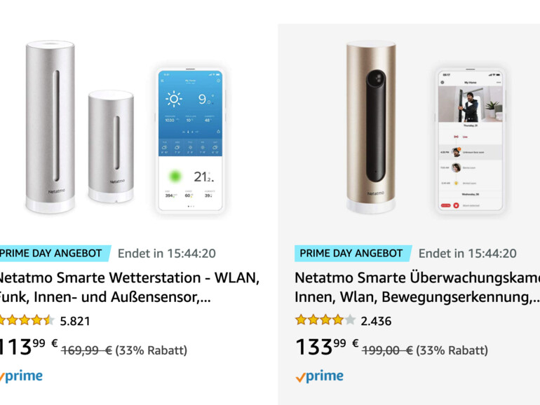 Netatmo bietet beim Prime Day auf viele Artikel und Bundles über 30 Prozent Rabatt.