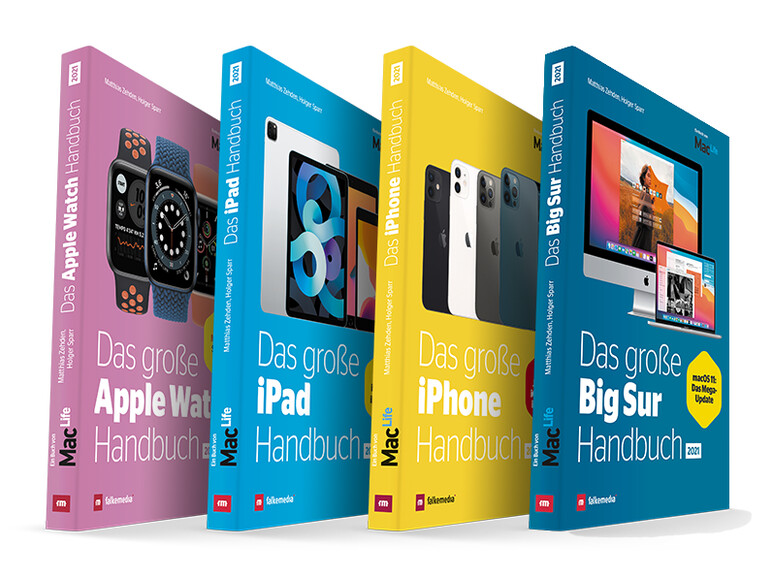 Unsere komplett überarbeiteten Handbücher für Apple Watch, iPhone, iPad und natürlich auch für Macs mit macOS Big Sur.