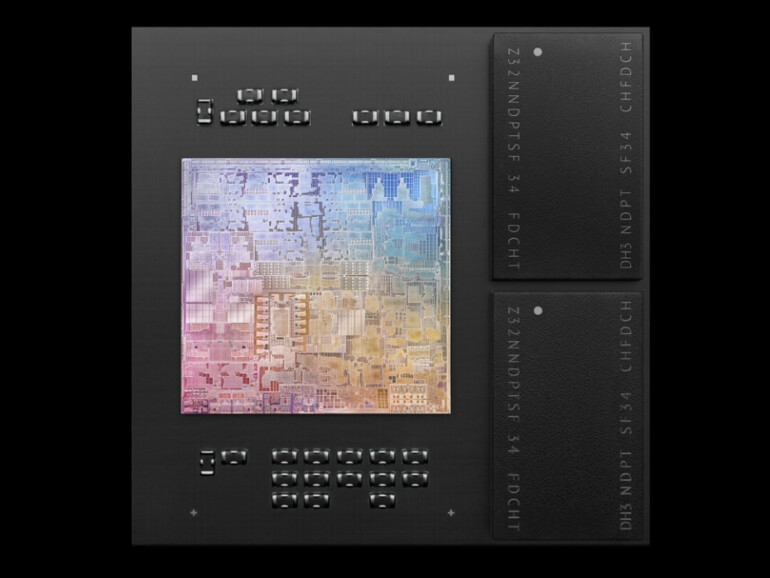 Der M1 von Innen. Rechts ist das RAM zu sehen