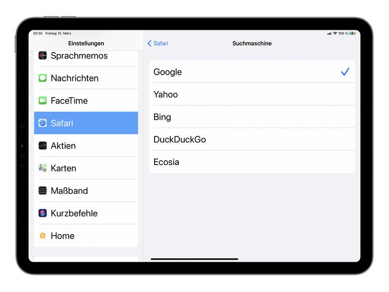Einstellungen Safari iOS