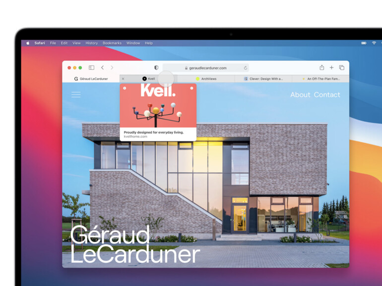 In macOS Big Sur hat Apple Safari etwas überarbeitet