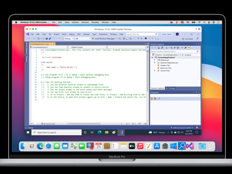 Windows 10 for ARM Insider Preview unter Parallels auf M1-Mac