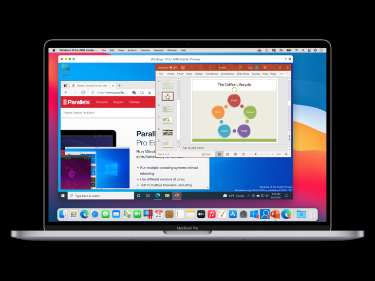 Windows 10 for ARM Insider Preview unter Parallels auf M1-Mac