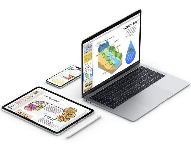 Apples iWork-Apps sind auf Mac, iPhone und iPad verfügbar