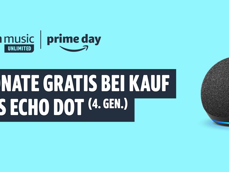 Nur noch bis zum 22. Juni: 6 Monate Amazon Music Unlimited kostenlos beim Kauf eines Echo Dots.