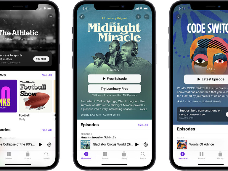 Podcaster:innen können nun auch in Apple Podcasts Geld machen. Apple verdient natürlich mit.