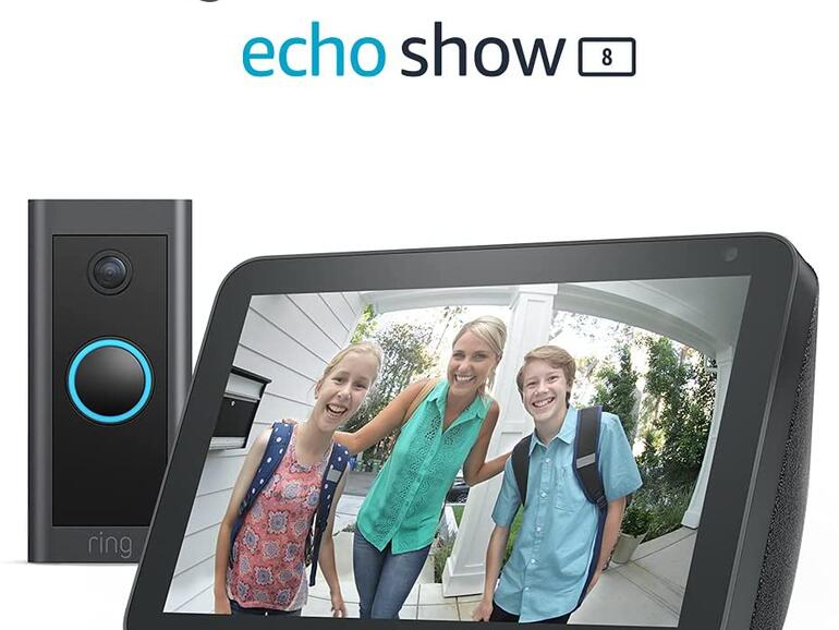 Den Echo Show 8 mit der Ring Video Doorbell gibt es für nur 75 statt 169 Euro.