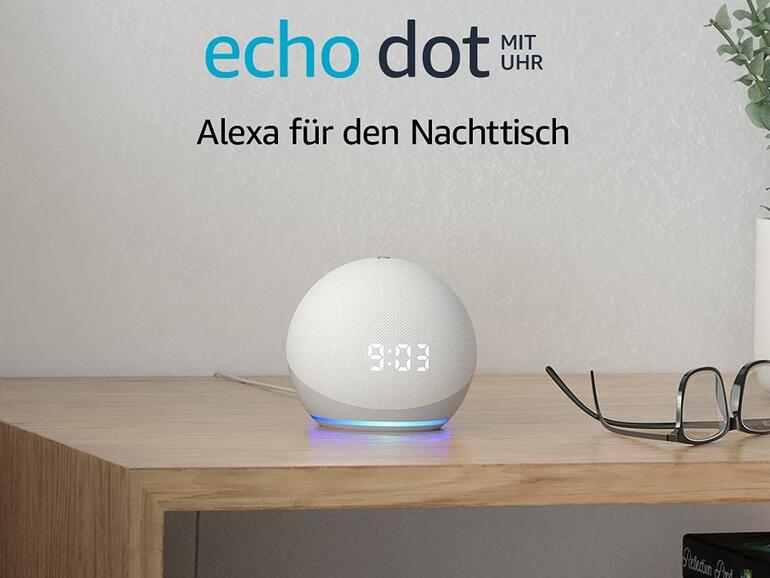 Den Echo Dot mit Uhr und Alexa bekommst du schon für 35 Euro.