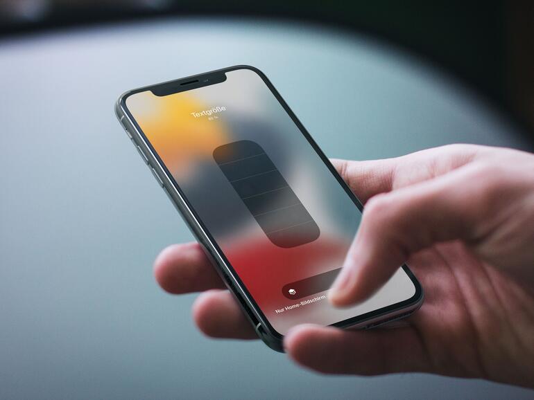 Mit dem Kontrollzentrum kannst du die Textgröße anpassen