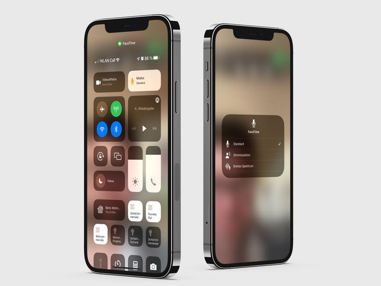 Im Kontrollzentrum kannst du neue Einstellungen für das Mikrofon vornehmen