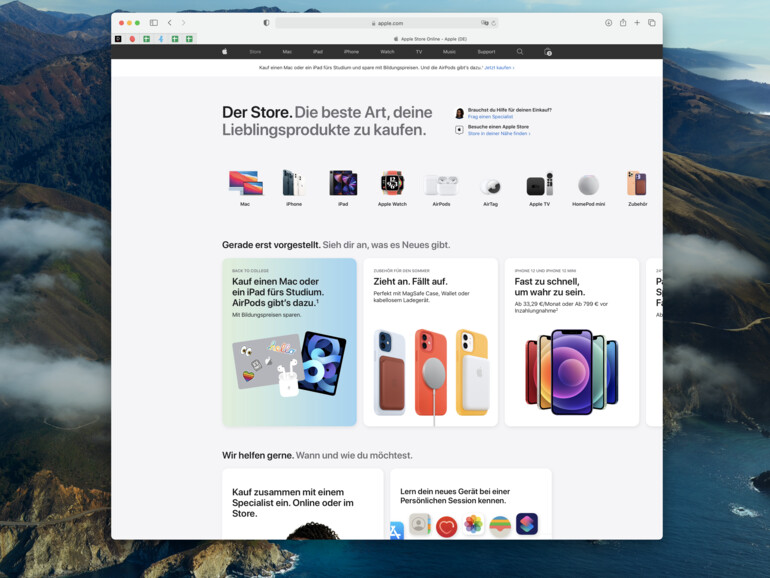 Der Apple Store hat ein neues Design erhalten